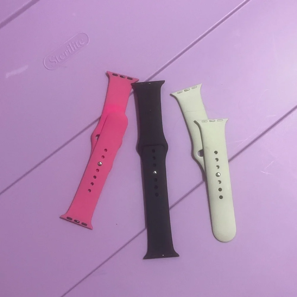 Smartwatch Bands - Pink, White, and Black never used